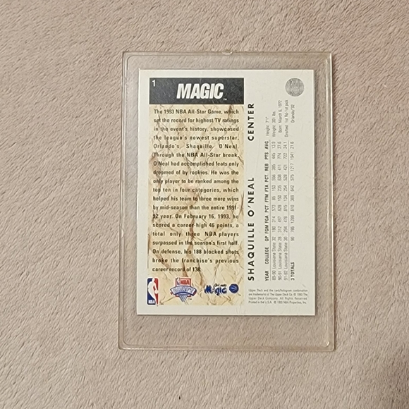 1993 Upper Deck Shaquille O'Neal Rookie Trade Card - Picture 2 of 2